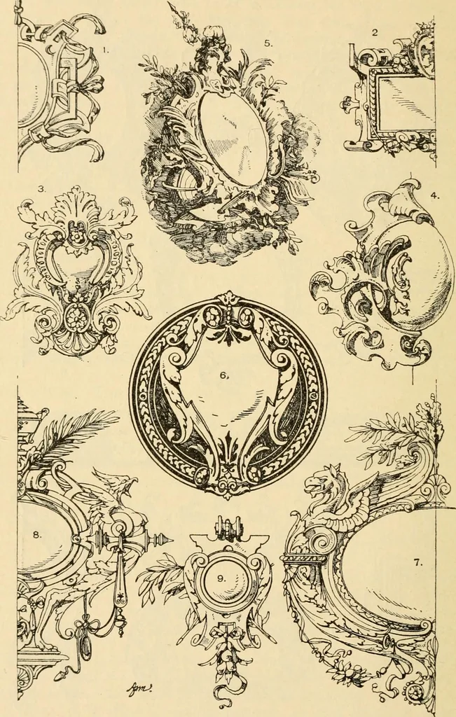 An illustration from Handbook of ornament; a grammar of art, industrial and architectural designing in all its branches, for practical as well as theoretical use, 1900, leaf 484