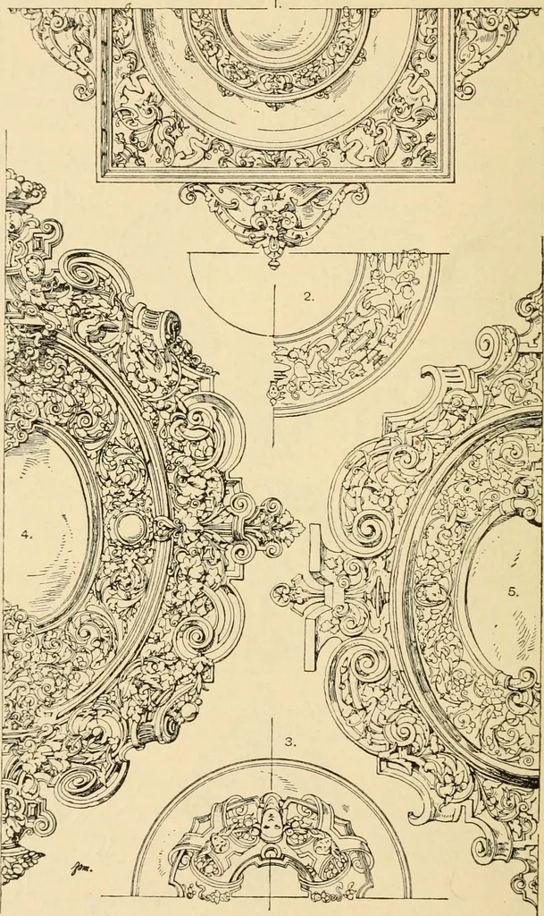 An illustration from Handbook of ornament; a grammar of art, industrial and architectural designing in all its branches, for practical as well as theoretical use, 1900, leaf 490