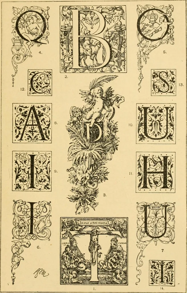 An illustration from Handbook of ornament; a grammar of art, industrial and architectural designing in all its branches, for practical as well as theoretical use, 1900, leaf 553