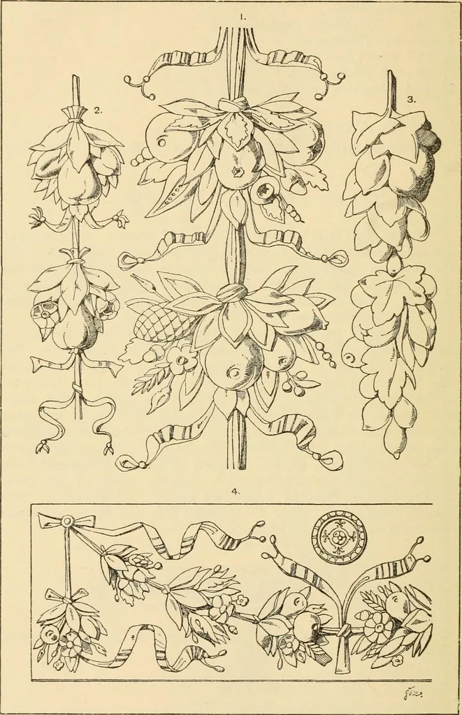 An illustration from Handbook of ornament; a grammar of art, industrial and architectural designing in all its branches, for practical as well as theoretical use, 1900, leaf 74