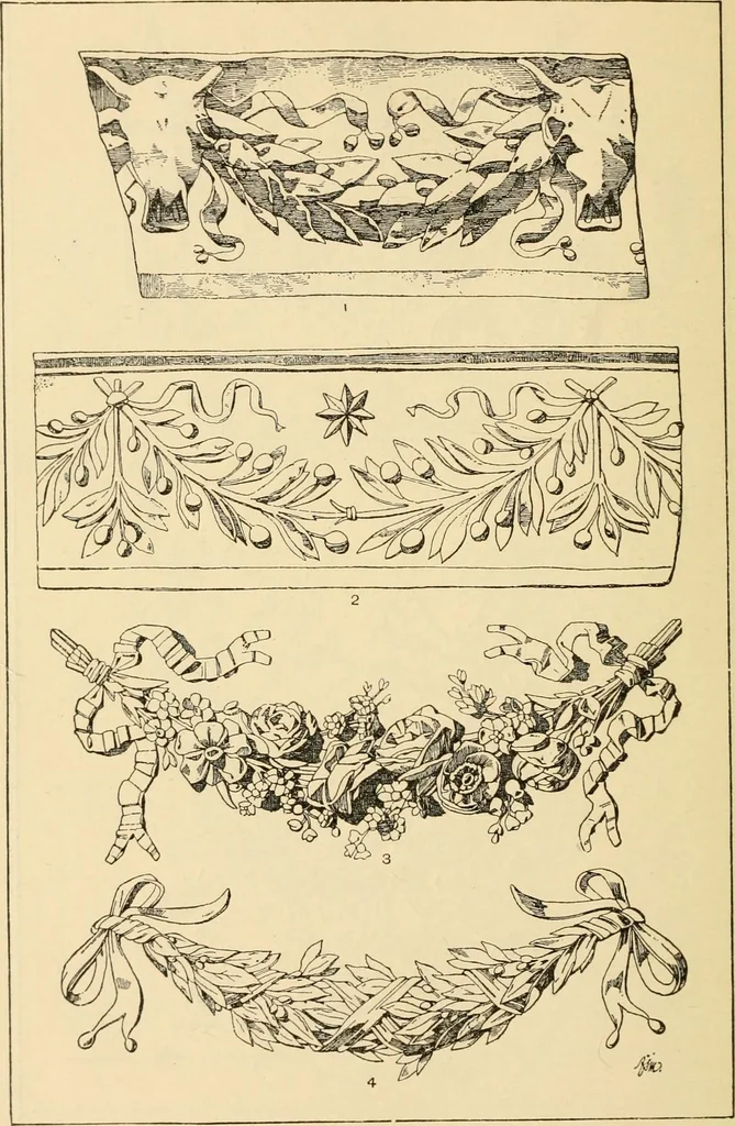 An illustration from Handbook of ornament; a grammar of art, industrial and architectural designing in all its branches, for practical as well as theoretical use, 1900, leaf 76