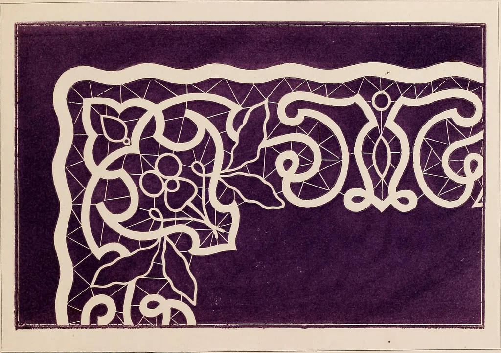 An illustration from The handbook of point lace : with illustrations and descriptions of thirty-four different stitches and a series of designs, 1870, leaf 32