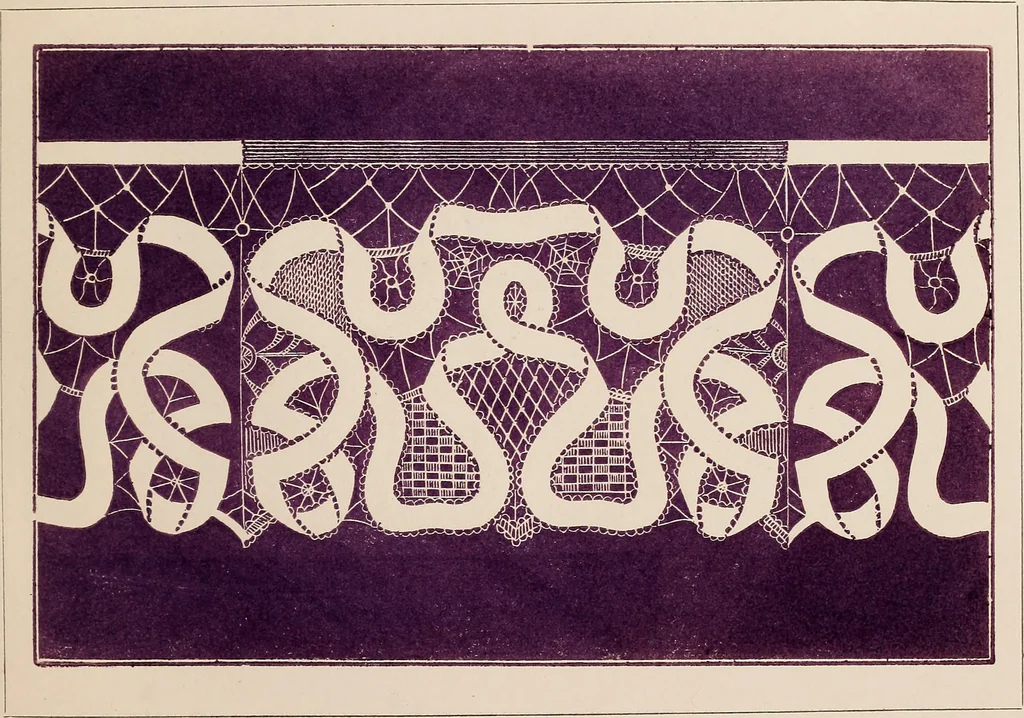An illustration from The handbook of point lace : with illustrations and descriptions of thirty-four different stitches and a series of designs, 1870, leaf 36