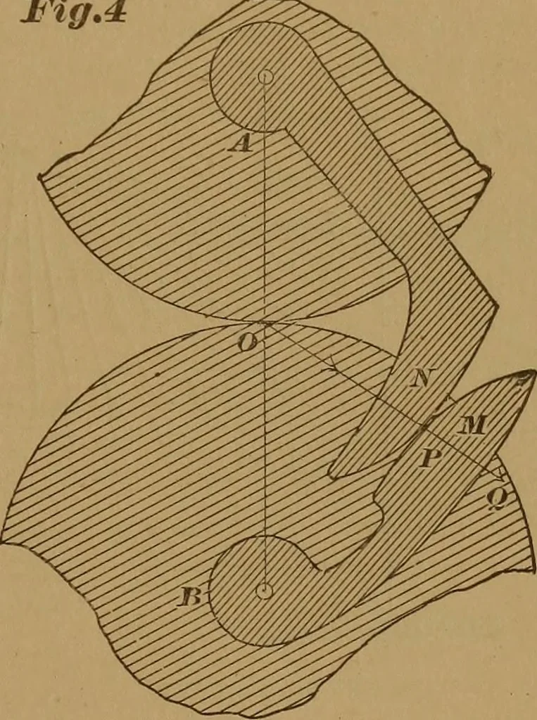 An illustration from A handbook on the teeth of gears, their curves, properties, and practical construction, 1890, leaf 39