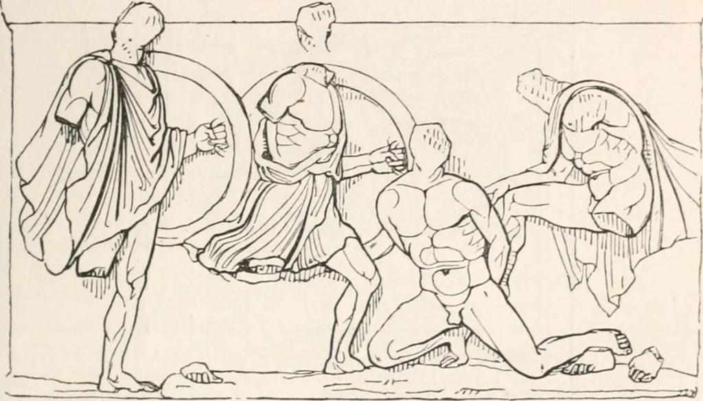 An illustration from Handbook to the antiquities in the British Museum : being a description of the remains of Greek, Assyrian, Egyptian and Etruscan art preserved there, with numerous illustrations, 1851, leaf 119