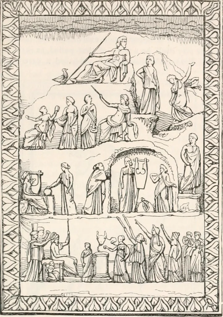 An illustration from Handbook to the antiquities in the British Museum : being a description of the remains of Greek, Assyrian, Egyptian and Etruscan art preserved there, with numerous illustrations, 1851, leaf 197