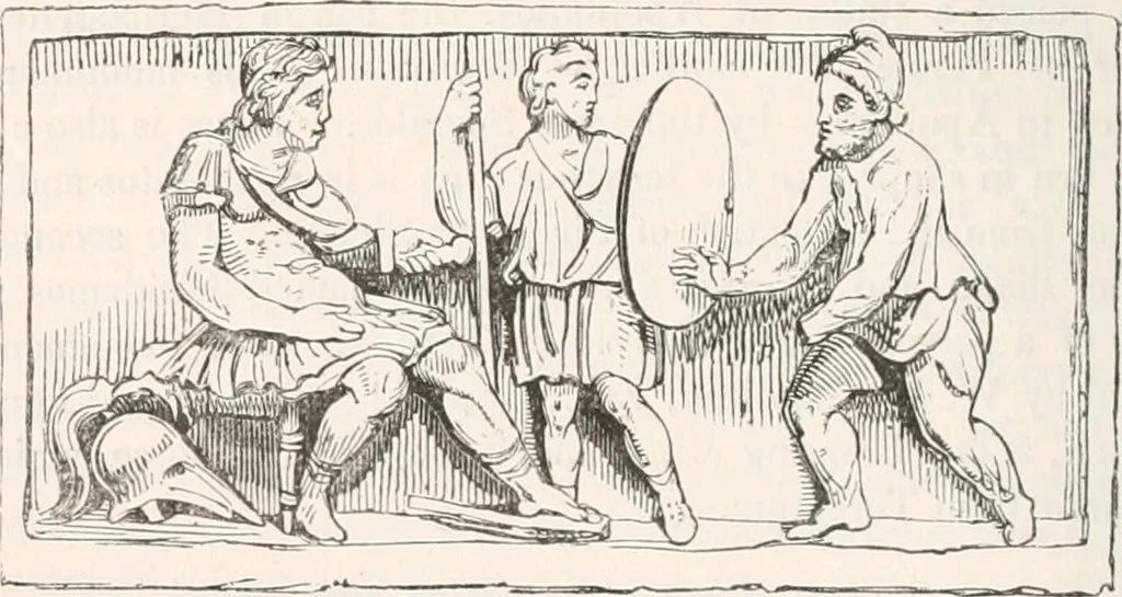 An illustration from Handbook to the antiquities in the British Museum : being a description of the remains of Greek, Assyrian, Egyptian and Etruscan art preserved there, with numerous illustrations, 1851, leaf 258