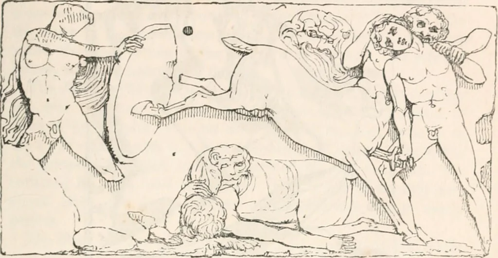 An illustration from Handbook to the antiquities in the British Museum : being a description of the remains of Greek, Assyrian, Egyptian and Etruscan art preserved there, with numerous illustrations, 1851, leaf 35