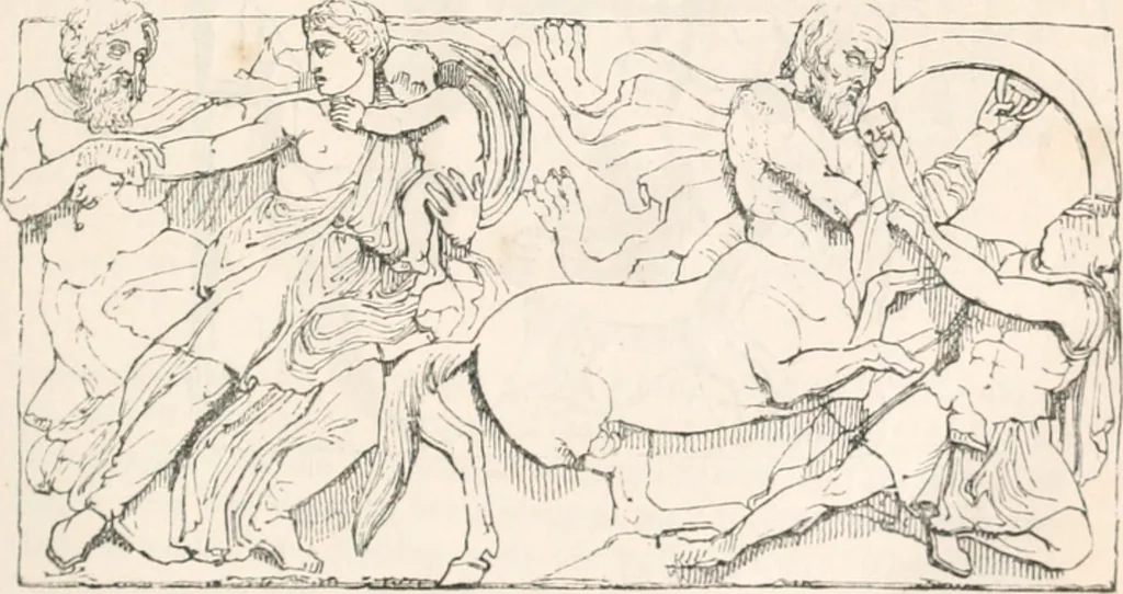 An illustration from Handbook to the antiquities in the British Museum : being a description of the remains of Greek, Assyrian, Egyptian and Etruscan art preserved there, with numerous illustrations, 1851, leaf 35