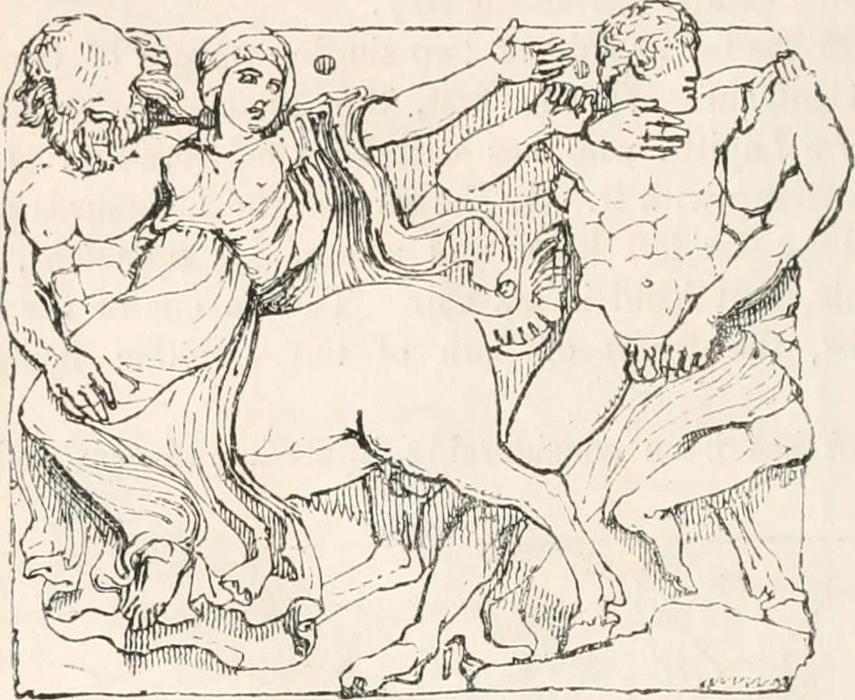 An illustration from Handbook to the antiquities in the British Museum : being a description of the remains of Greek, Assyrian, Egyptian and Etruscan art preserved there, with numerous illustrations, 1851, leaf 38