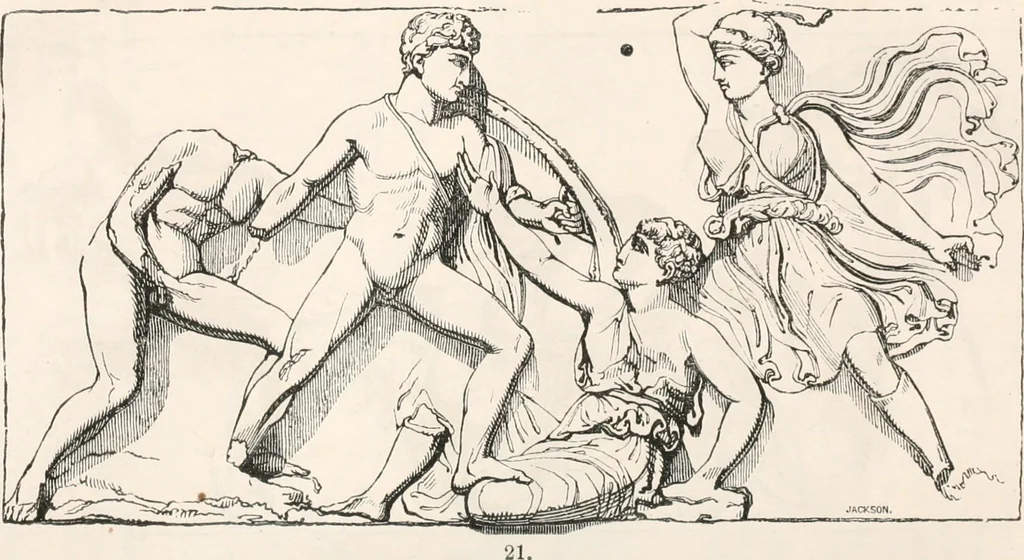 An illustration from Handbook to the antiquities in the British Museum : being a description of the remains of Greek, Assyrian, Egyptian and Etruscan art preserved there, with numerous illustrations, 1851, leaf 46