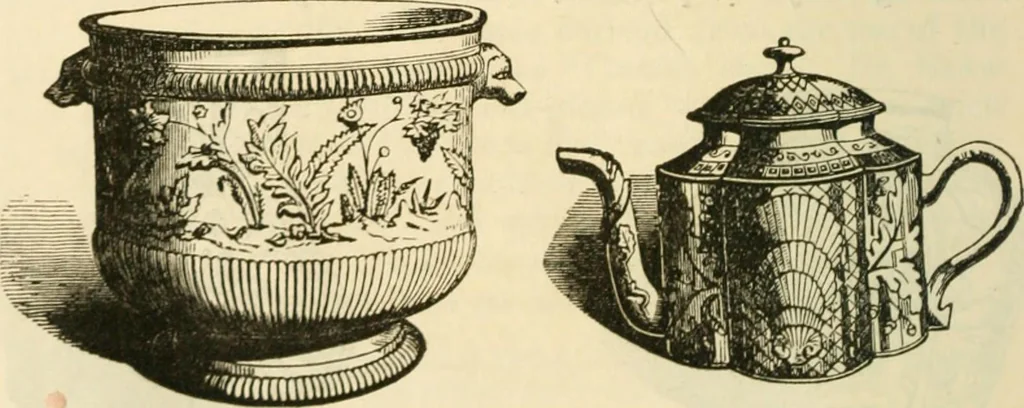 An illustration from Handbook to the collection of British pottery and porcelain, in the Museum of Practical Geology, 1893, leaf 118