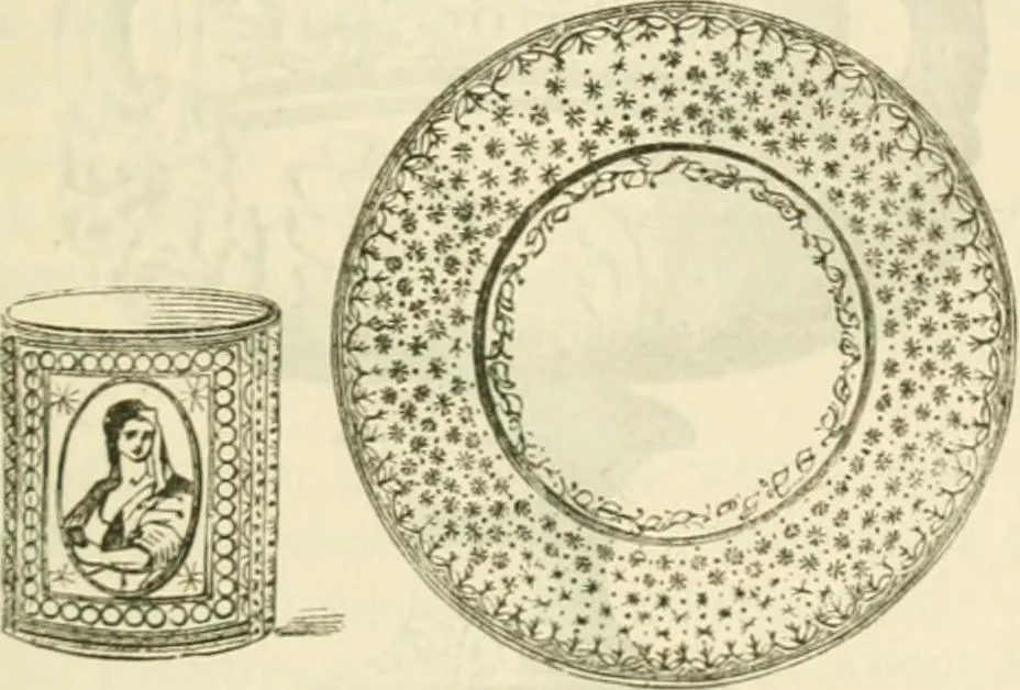 An illustration from Handbook to the collection of British pottery and porcelain, in the Museum of Practical Geology, 1893, leaf 145
