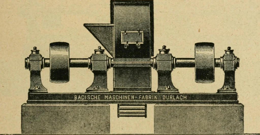 An illustration from Handbuch der Farbenfabrikation. Lehrbuch der Fabrikation, Untersuchung und Verwendung aller in der Praxis vorkommenden Körperfarben, 1922, leaf 102