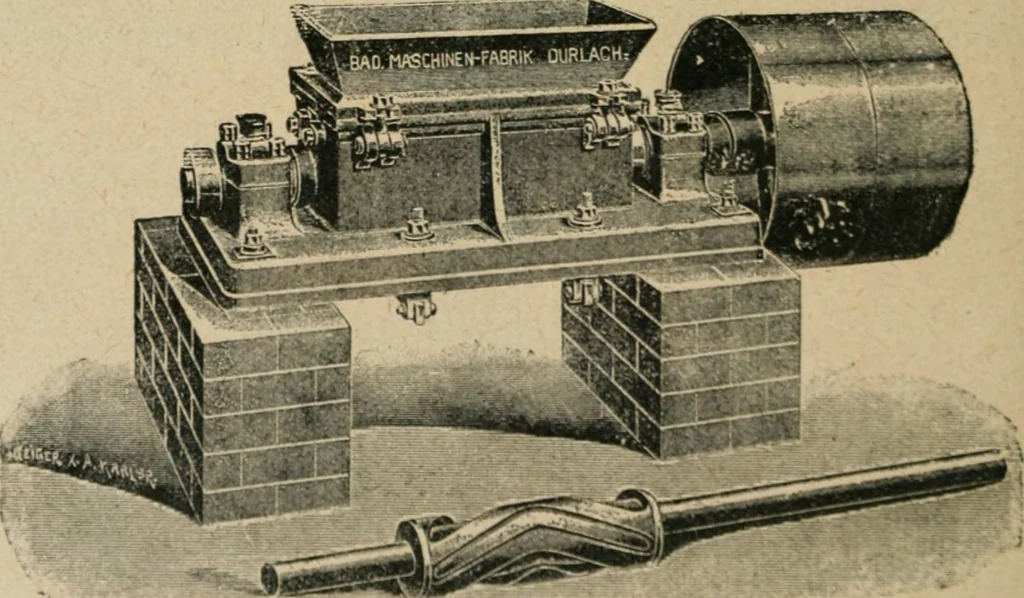 An illustration from Handbuch der Farbenfabrikation. Lehrbuch der Fabrikation, Untersuchung und Verwendung aller in der Praxis vorkommenden Körperfarben, 1922, leaf 105