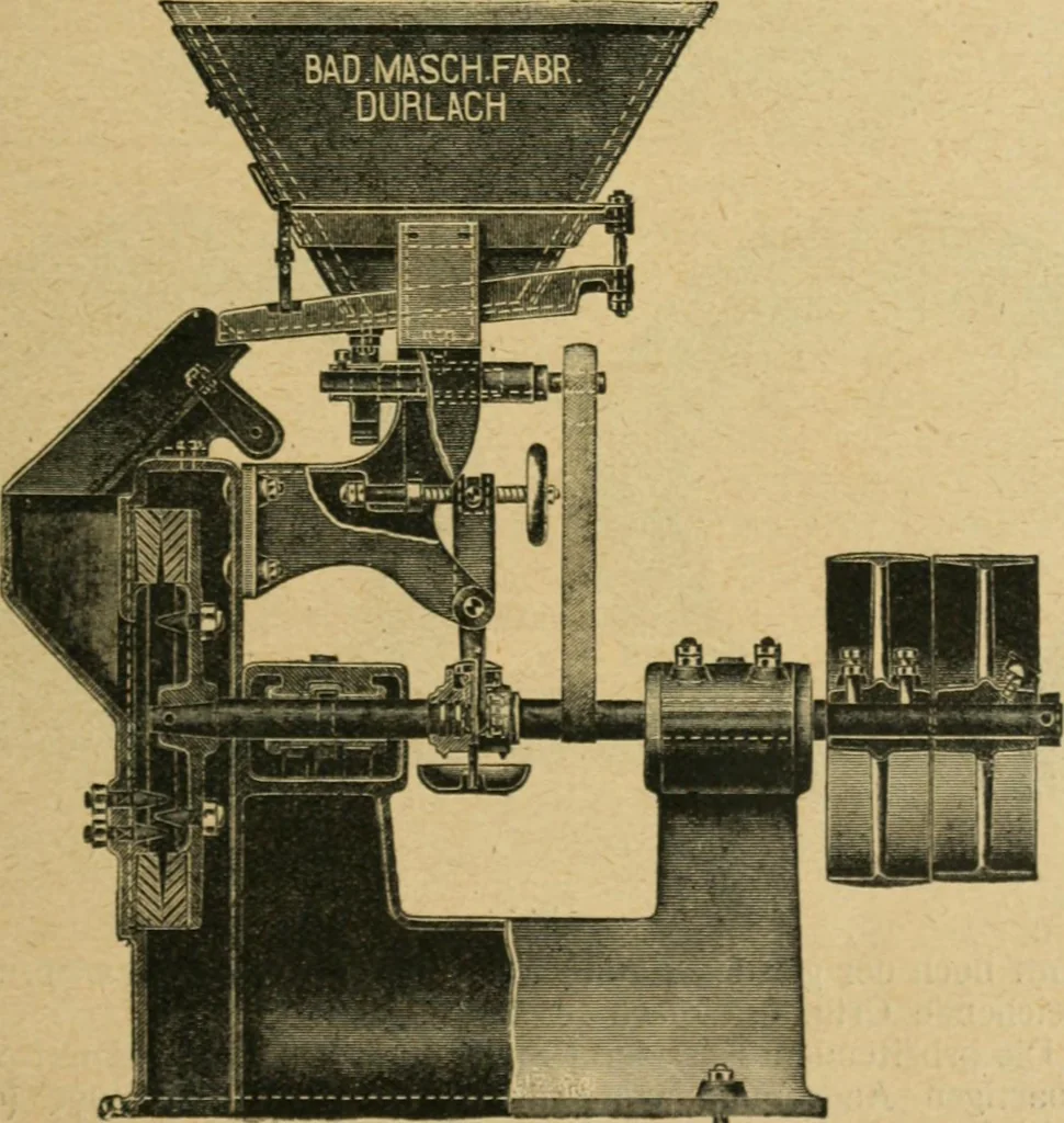 An illustration from Handbuch der Farbenfabrikation. Lehrbuch der Fabrikation, Untersuchung und Verwendung aller in der Praxis vorkommenden Körperfarben, 1922, leaf 112