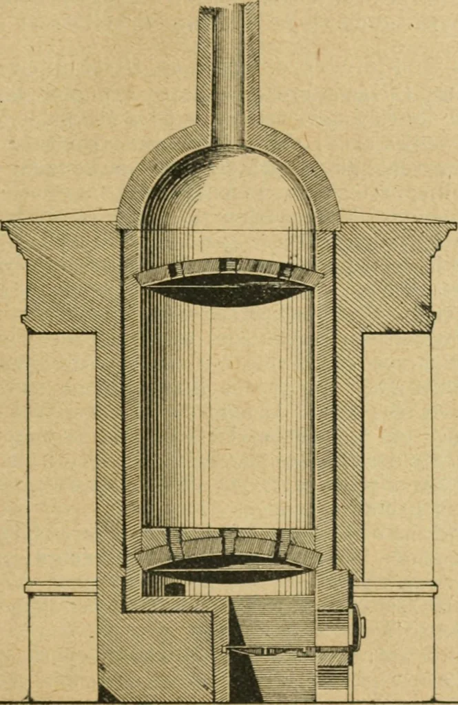 An illustration from Handbuch der Farbenfabrikation. Lehrbuch der Fabrikation, Untersuchung und Verwendung aller in der Praxis vorkommenden Körperfarben, 1922, leaf 444