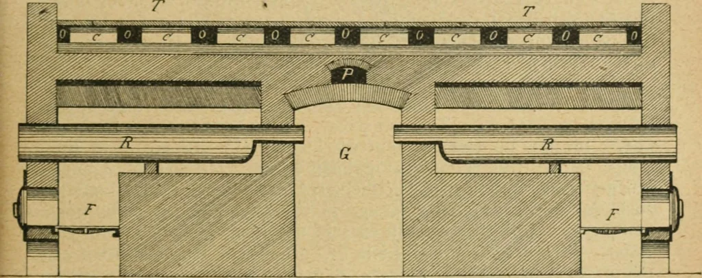 An illustration from Handbuch der Farbenfabrikation. Lehrbuch der Fabrikation, Untersuchung und Verwendung aller in der Praxis vorkommenden Körperfarben, 1922, leaf 448