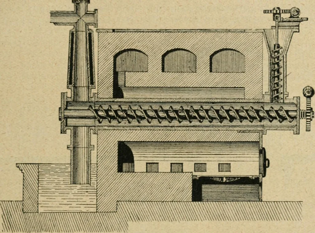 An illustration from Handbuch der Farbenfabrikation. Lehrbuch der Fabrikation, Untersuchung und Verwendung aller in der Praxis vorkommenden Körperfarben, 1922, leaf 604