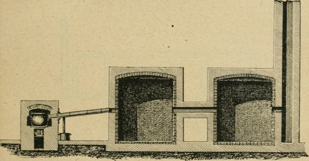 An illustration from Handbuch der Farbenfabrikation. Lehrbuch der Fabrikation, Untersuchung und Verwendung aller in der Praxis vorkommenden Körperfarben, 1922, leaf 616