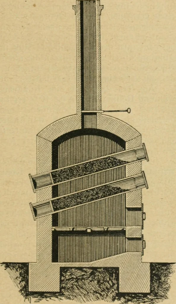 An illustration from Handbuch der Farbenfabrikation. Lehrbuch der Fabrikation, Untersuchung und Verwendung aller in der Praxis vorkommenden Körperfarben, 1922, leaf 626