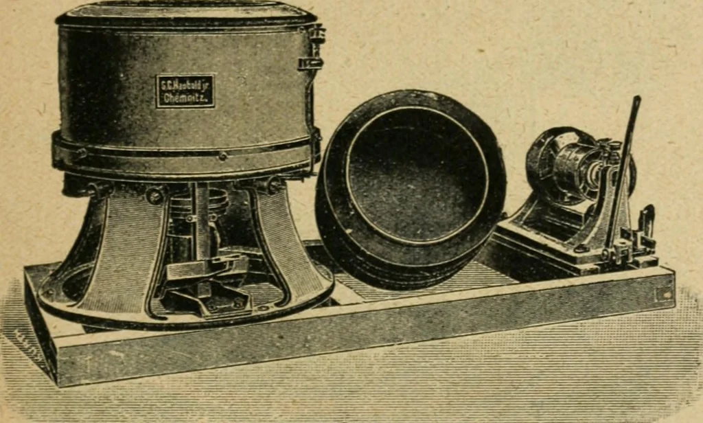 An illustration from Handbuch der Farbenfabrikation. Lehrbuch der Fabrikation, Untersuchung und Verwendung aller in der Praxis vorkommenden Körperfarben, 1922, leaf 68