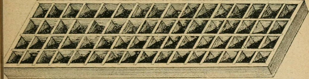 An illustration from Handbuch der Farbenfabrikation. Lehrbuch der Fabrikation, Untersuchung und Verwendung aller in der Praxis vorkommenden Körperfarben, 1922, leaf 80