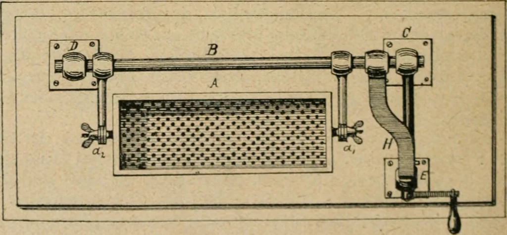 An illustration from Handbuch der Farbenfabrikation. Lehrbuch der Fabrikation, Untersuchung und Verwendung aller in der Praxis vorkommenden Körperfarben, 1922, leaf 83