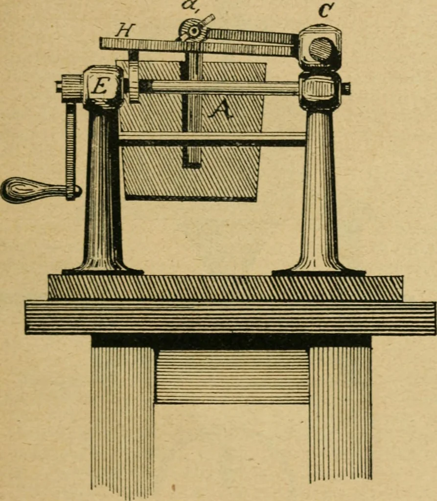 An illustration from Handbuch der Farbenfabrikation. Lehrbuch der Fabrikation, Untersuchung und Verwendung aller in der Praxis vorkommenden Körperfarben, 1922, leaf 84