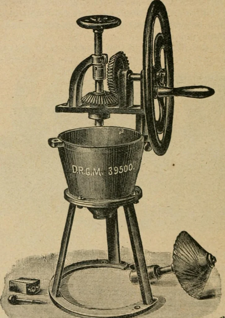 An illustration from Handbuch der Farbenfabrikation. Lehrbuch der Fabrikation, Untersuchung und Verwendung aller in der Praxis vorkommenden Körperfarben, 1922, leaf 843