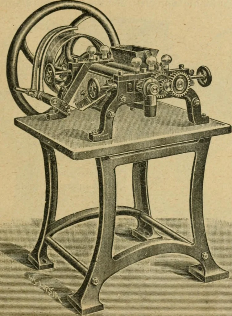 An illustration from Handbuch der Farbenfabrikation. Lehrbuch der Fabrikation, Untersuchung und Verwendung aller in der Praxis vorkommenden Körperfarben, 1922, leaf 844