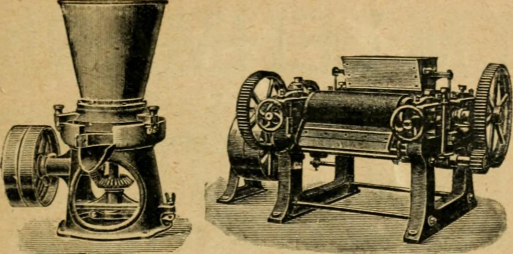 An illustration from Handbuch der Farbenfabrikation. Lehrbuch der Fabrikation, Untersuchung und Verwendung aller in der Praxis vorkommenden Körperfarben, 1922, leaf 928