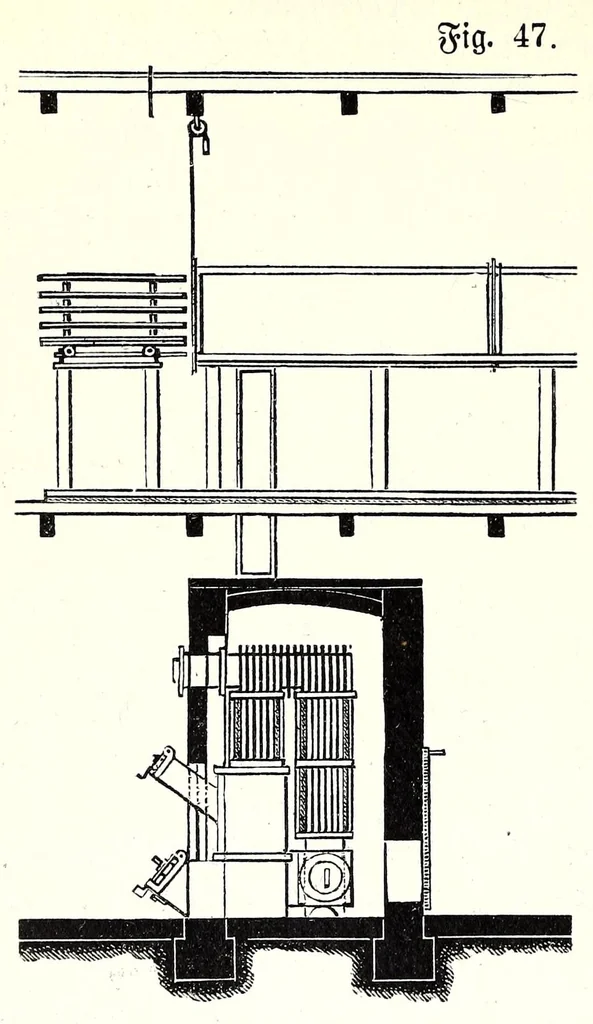 An illustration from Handbuch der Farben-Fabrikation . Praxis und Theorie, 1898, leaf 108