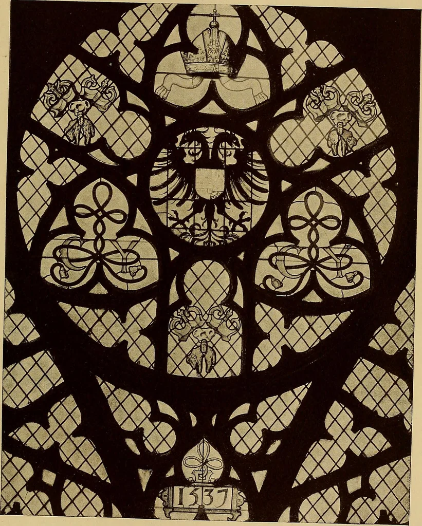 An illustration from Handbuch der glasmalerei für forscher, sammler und kunstfreunde, wie für künstler, architekten und glasmaler, 1914, leaf 349