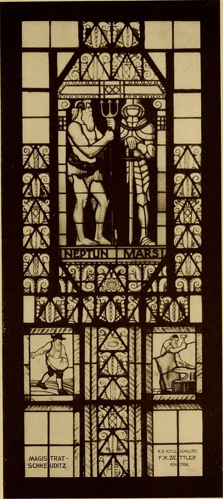 An illustration from Handbuch der glasmalerei für forscher, sammler und kunstfreunde, wie für künstler, architekten und glasmaler, 1914, leaf 559