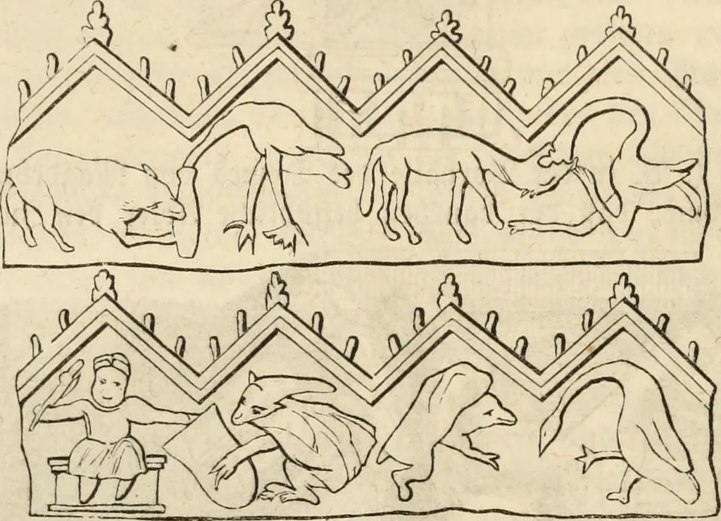 An illustration from Handbuch der kirchlichen Kunst-Archäologie des deutschen Mittelalters, 1854, leaf 330
