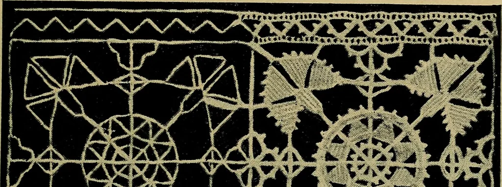 An illustration from Handbuch der Spitzenkunde, Technisches und Geschichtliches über die Näh-, Klöppel- und Maschinenspitzen, 1894, leaf 105