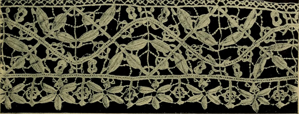 An illustration from Handbuch der Spitzenkunde, Technisches und Geschichtliches über die Näh-, Klöppel- und Maschinenspitzen, 1894, leaf 107