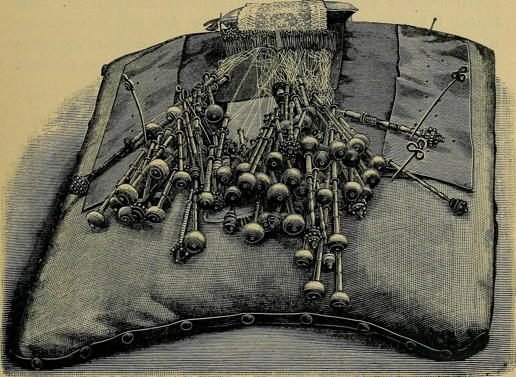 An illustration from Handbuch der Spitzenkunde, Technisches und Geschichtliches über die Näh-, Klöppel- und Maschinenspitzen, 1894, leaf 143