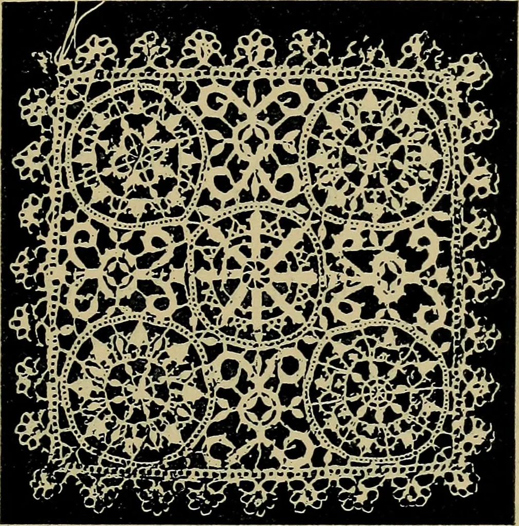 An illustration from Handbuch der Spitzenkunde, Technisches und Geschichtliches über die Näh-, Klöppel- und Maschinenspitzen, 1894, leaf 165