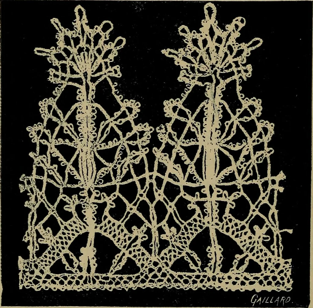 An illustration from Handbuch der Spitzenkunde, Technisches und Geschichtliches über die Näh-, Klöppel- und Maschinenspitzen, 1894, leaf 168