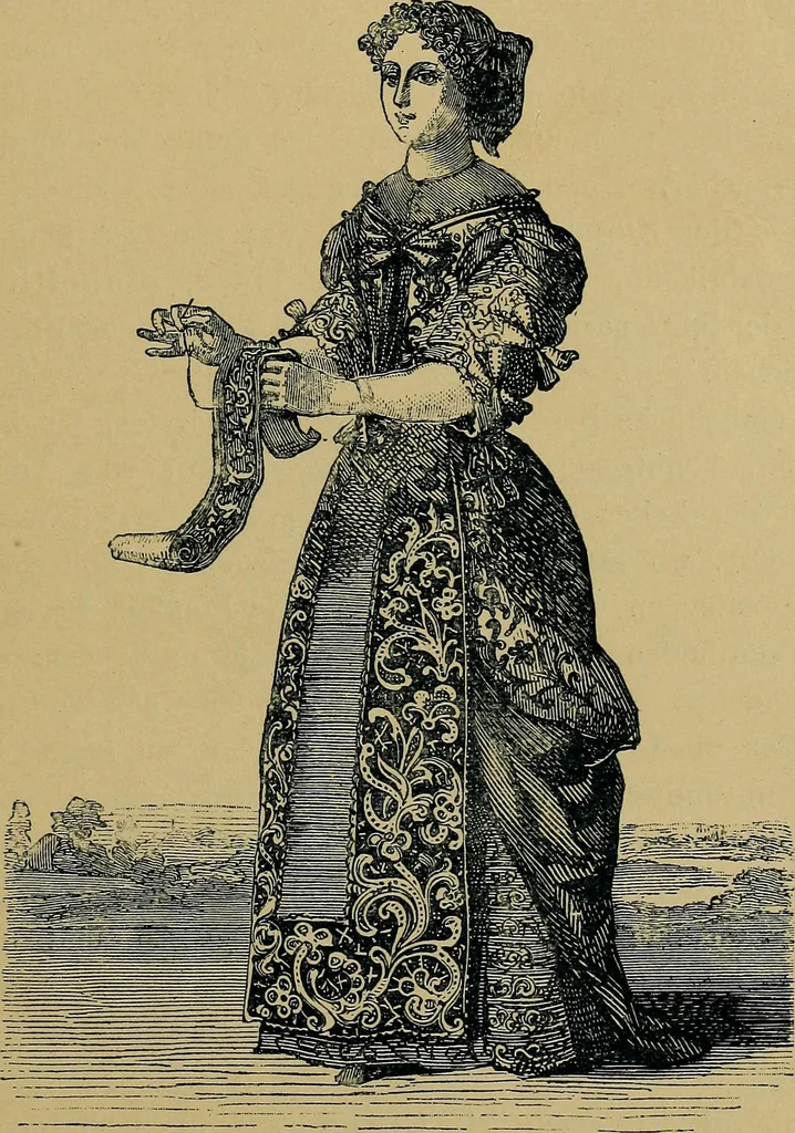 An illustration from Handbuch der Spitzenkunde, Technisches und Geschichtliches über die Näh-, Klöppel- und Maschinenspitzen, 1894, leaf 17