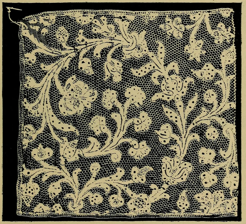 An illustration from Handbuch der Spitzenkunde, Technisches und Geschichtliches über die Näh-, Klöppel- und Maschinenspitzen, 1894, leaf 177