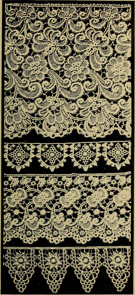 An illustration from Handbuch der Spitzenkunde, Technisches und Geschichtliches über die Näh-, Klöppel- und Maschinenspitzen, 1894, leaf 195