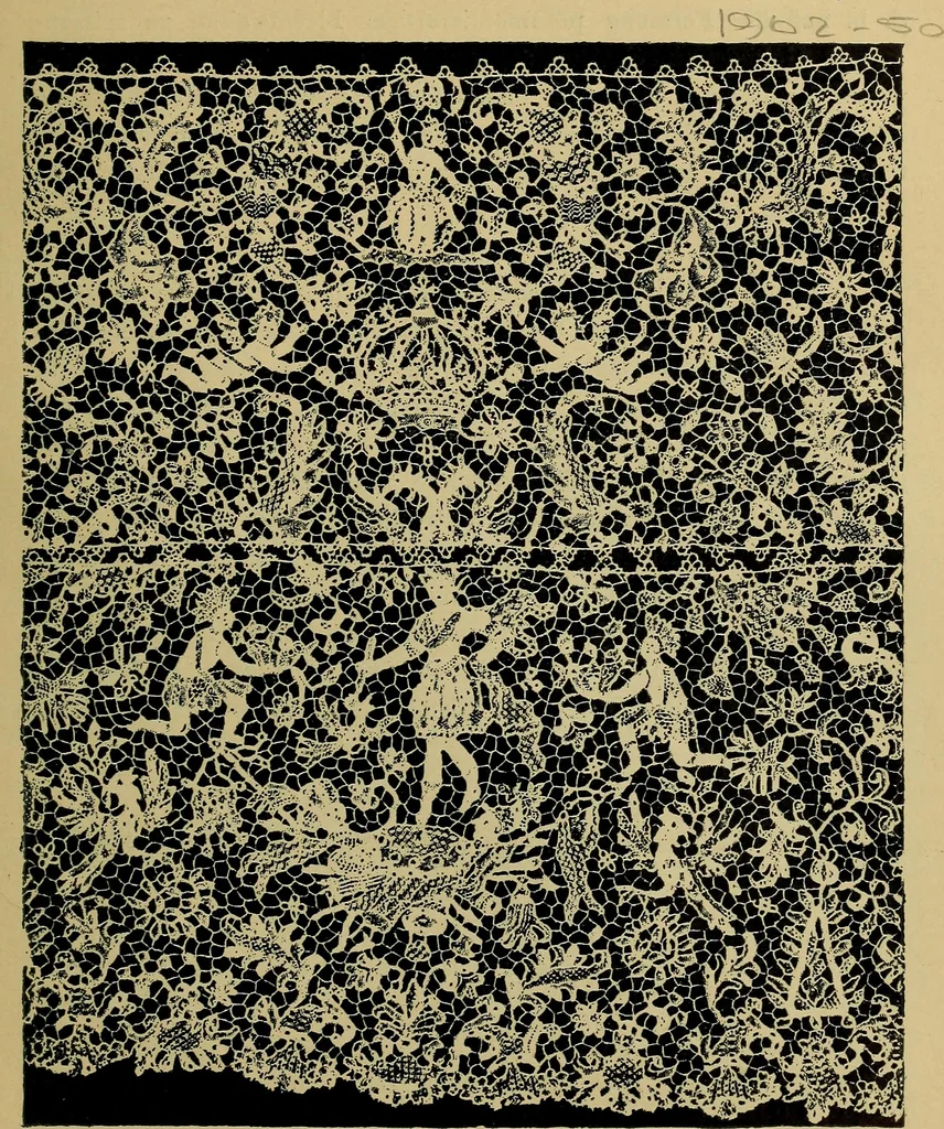 An illustration from Handbuch der Spitzenkunde, Technisches und Geschichtliches über die Näh-, Klöppel- und Maschinenspitzen, 1894, leaf 233