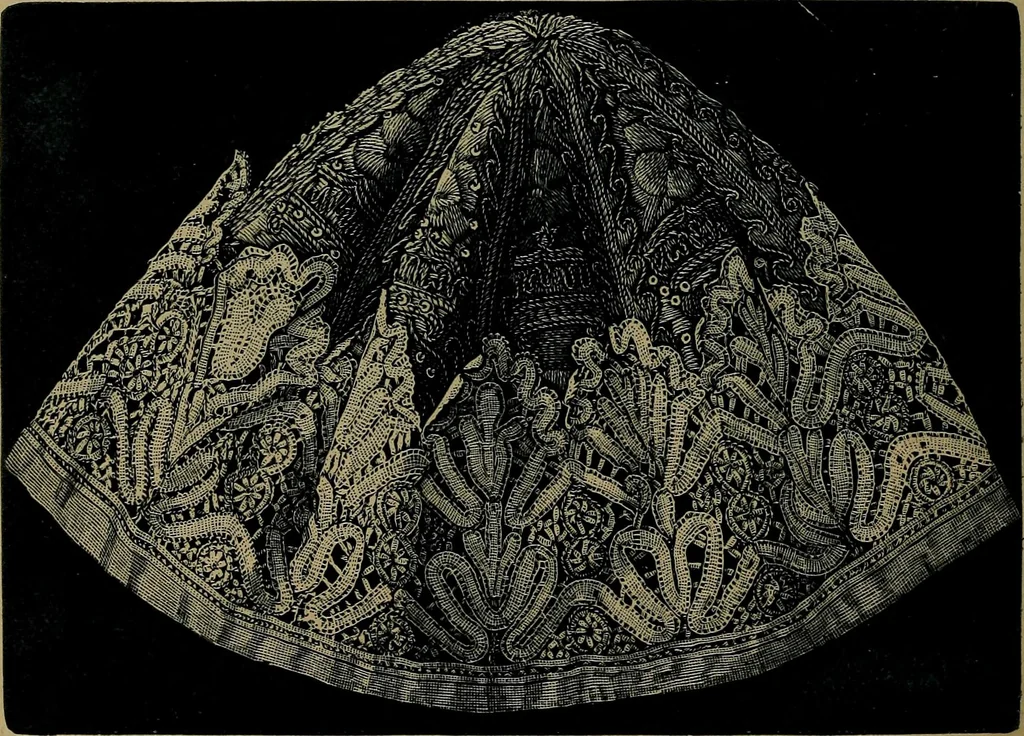 An illustration from Handbuch der Spitzenkunde, Technisches und Geschichtliches über die Näh-, Klöppel- und Maschinenspitzen, 1894, leaf 254