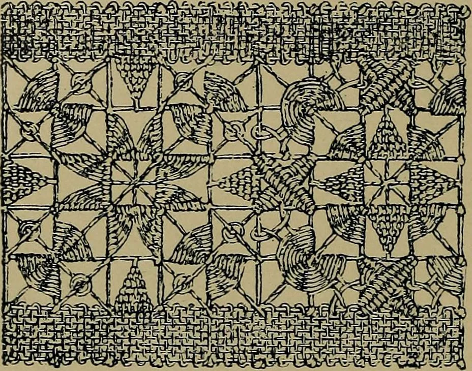 An illustration from Handbuch der Spitzenkunde, Technisches und Geschichtliches über die Näh-, Klöppel- und Maschinenspitzen, 1894, leaf 50