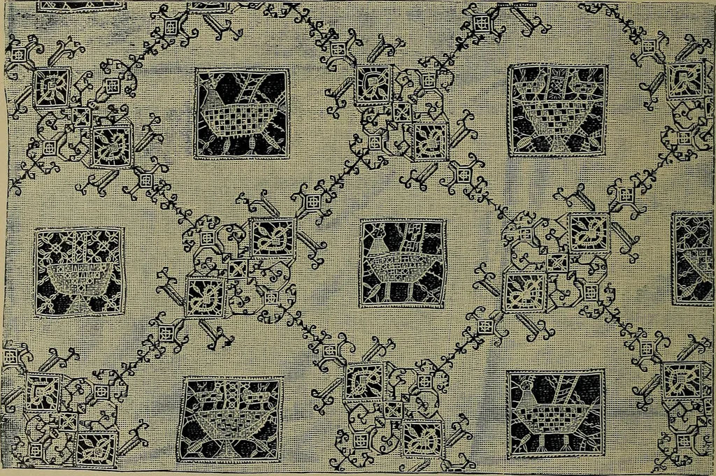 An illustration from Handbuch der Spitzenkunde, Technisches und Geschichtliches über die Näh-, Klöppel- und Maschinenspitzen, 1894, leaf 64