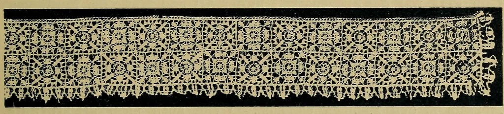An illustration from Handbuch der Spitzenkunde, Technisches und Geschichtliches über die Näh-, Klöppel- und Maschinenspitzen, 1894, leaf 75