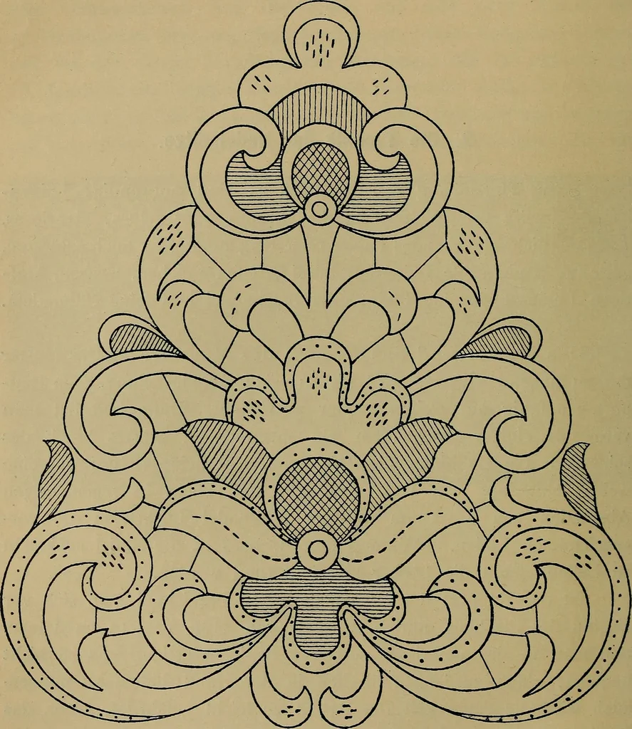 An illustration from Handbuch der Spitzenkunde, Technisches und Geschichtliches über die Näh-, Klöppel- und Maschinenspitzen, 1894, leaf 82